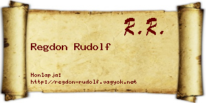 Regdon Rudolf névjegykártya