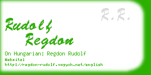 rudolf regdon business card